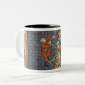Het wiel van de Fortune, van de Moralize Tweekleurige Koffiemok (Voorkant links)