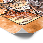 Het wiel van de Kaart van Fortune Tarot Poster (Hoek)