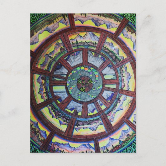 Het wiel van de lijn van de Tijdopgave Briefkaart (Voorkant)