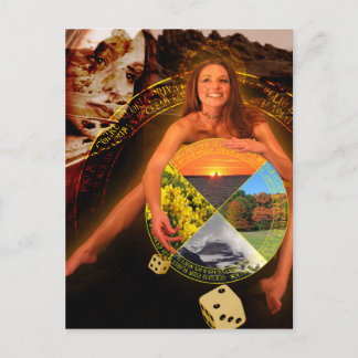 Het wiel van Fortune Tarot Card Art Briefkaart