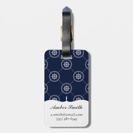 Het wielpatroon van de kapitein bagagelabel (Achterkant verticaal)