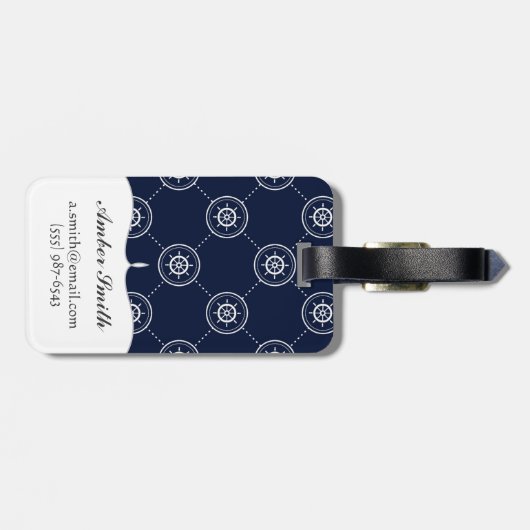 Het wielpatroon van de kapitein bagagelabel (Achterkant horizontaal)