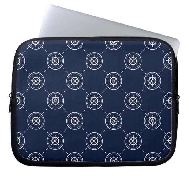 Het wielpatroon van de kapitein laptop sleeve (Voorkant)