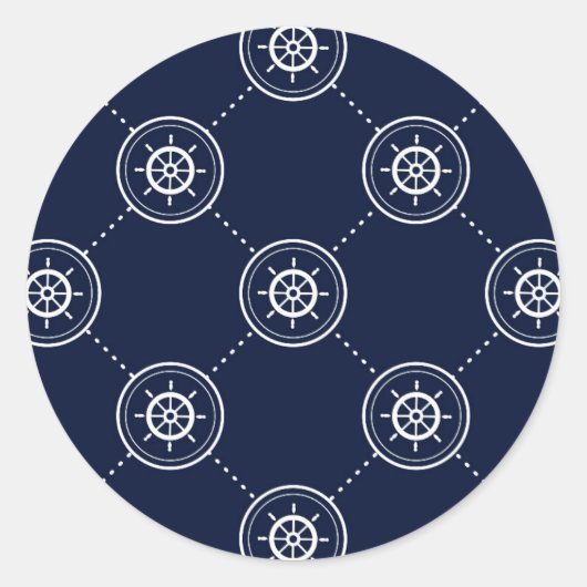 Het wielpatroon van de kapitein ronde sticker (Voorkant)