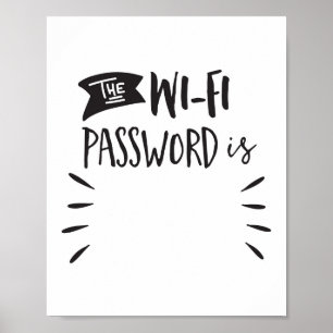 Het WiFi-wachtwoord is: Poster