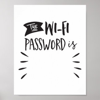 Het WiFi-wachtwoord is: Poster