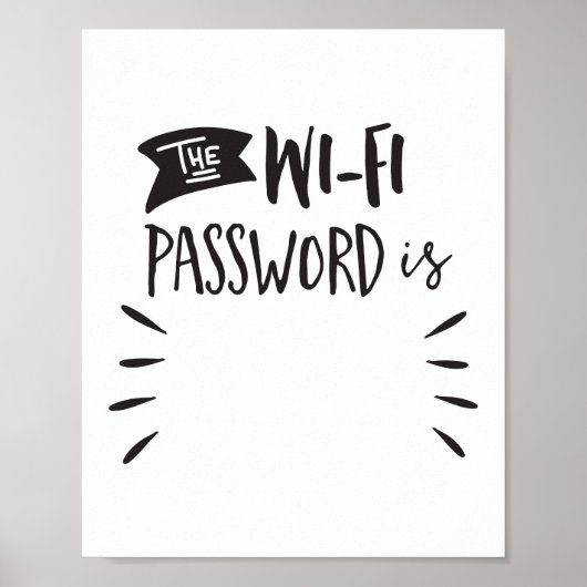 Het WiFi-wachtwoord is: Poster (Voorkant)