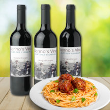 Het wijnetiket van Nonno's Vino Salute Rue de long