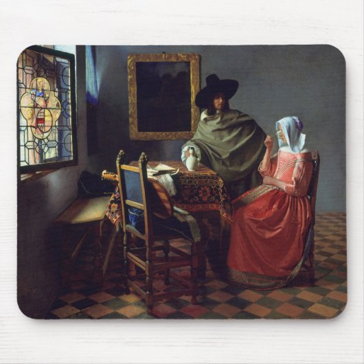 Het wijnglas, Jan Vermeer Muismat (Voorkant)