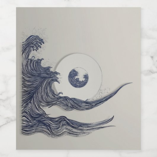 Het wijnlabel van de zevende golf wijn etiket (Enkel label)