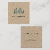 Het wijze Groene Bos van de Bomen van de Pijnboom Vierkante Visitekaartje (Voorkant / Achterkant)