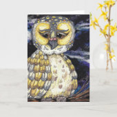 Het wijze Oude Wenskaart van de Uil Kaart (Gele Bloem)