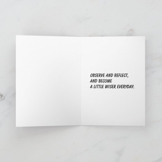 Het wijze wenskaart van de Uil Bedankkaart (Binnen)