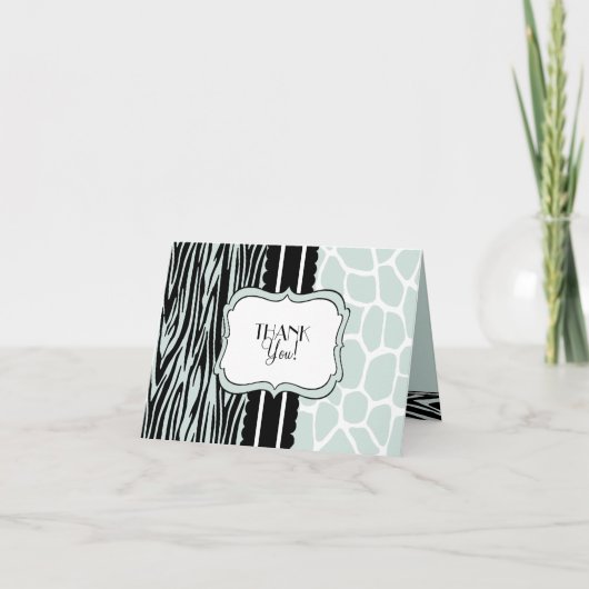 Het wijze Zebra en Giraffe-dankt u Bedankkaart (Voorkant)