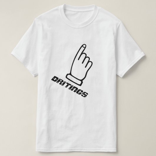 Het wijzen van vinger met de tekstbeschrijvingen t-shirt (Design voorkant)