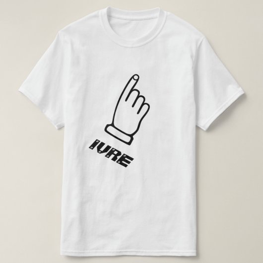 Het wijzen van vinger met de tekstIvre T-shirt (Design voorkant)