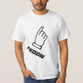 Het wijzen van vinger met de tekststroom t-shirt (Voorkant)