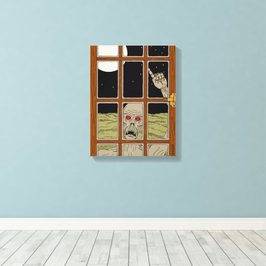 Het wil in verschrikkelijke kunst komen canvas afdruk (Insitu (Houten vloer))