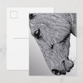 Het Wild Minimalist Line Art Horse Briefkaart (Voorkant / Achterkant)
