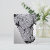 Het Wild Minimalist Line Art Horse Briefkaart (Staand voorkant)