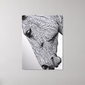 Het Wild Minimalist Line Art Horse Canvas Afdruk (Voorkant)