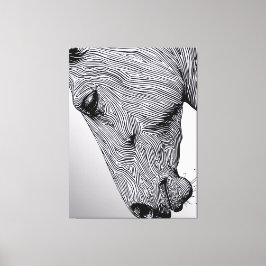 Het Wild Minimalist Line Art Horse Canvas Afdruk