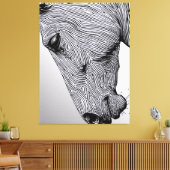 Het Wild Minimalist Line Art Horse Canvas Afdruk (Insitu (Woonkamer))