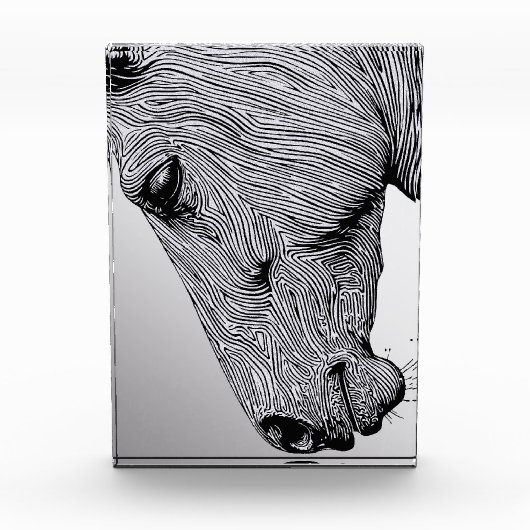 Het Wild Minimalist Line Art Horse Fotoblokken (Voorkant)