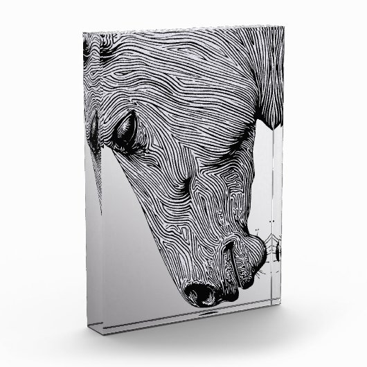 Het Wild Minimalist Line Art Horse Fotoblokken (Links)