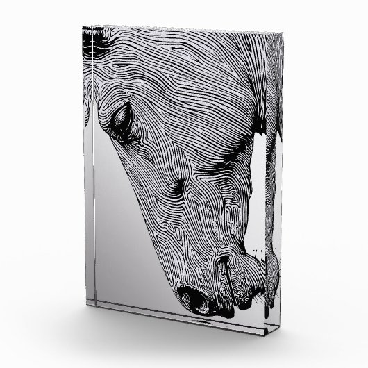 Het Wild Minimalist Line Art Horse Fotoblokken (Rechts)