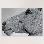 Het Wild Minimalist Line Art Horse Legpuzzel (Horizontaal)