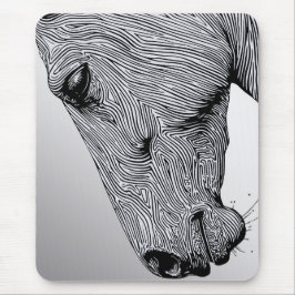 Het Wild Minimalist Line Art Horse Muismat