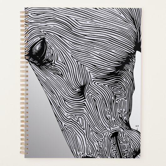 Het Wild Minimalist Line Art Horse Planner (Voorkant)