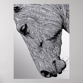 Het Wild Minimalist Line Art Horse Poster