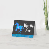 Het wild paard in Blauwe en Paarse Waterverf dankt