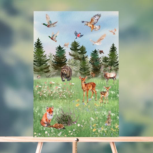Het Wilde Leven van Bosdieren Acryl Bord (Neutraal)
