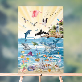 Het Wilde Leven van de Oceanen Acryl Wandkunst Bord