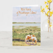 Het wilde paard van Assateague Island Kaart (Gele Bloem)