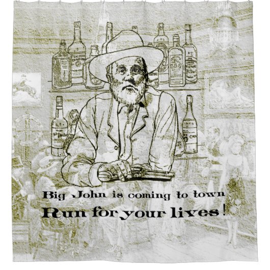 het wilde westen douchegordijn (Voorkant)