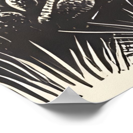 Het Wilde Westen zwart-wit kunst Poster (Hoek)