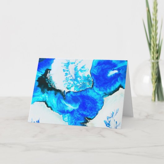 Het wilde Zilveren en Blauwe Abstracte Schilderen Kaart (Voorkant)