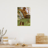 Het Wind in de Originele Illustratie van de Wilgen Poster (Keuken)