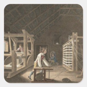 Het winden, het Warping met een Nieuwe Verbeterde  Vierkante Sticker