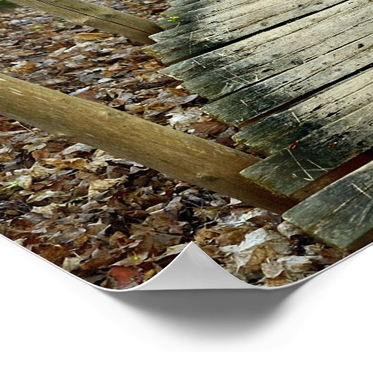 Het winden Wooden Stairs door de Bossen Poster (Hoek)