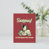 Het winkelen: Goedkoper dan Therapie Briefkaart (Staand voorkant)