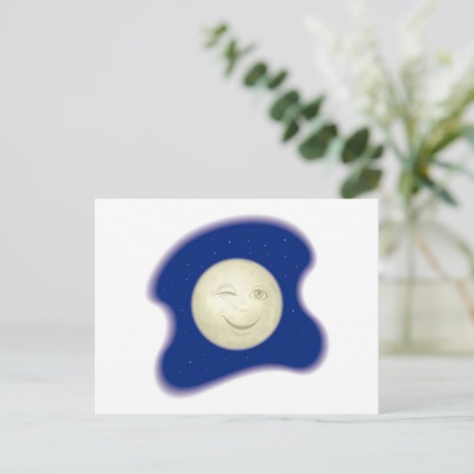 Het Winkelen het Volledige Maan Vignette Briefkaart (Staand voorkant)