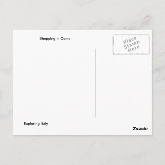 Het winkelen in Como Briefkaart (Achterkant)