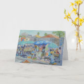 Het WINKELEN IN het Wenskaart van HAÏTI Kaart (Gele Bloem)