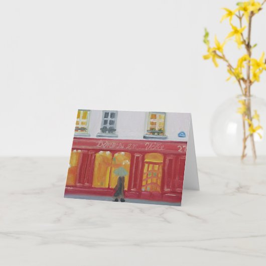 HET WINKELEN NOTECARD VAN HET VENSTER VAN PARIJS KAART (Gele Bloem)