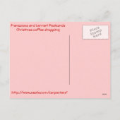 Het winkelen van Franscious en van de koffie Feestdagenkaart (Achterkant)